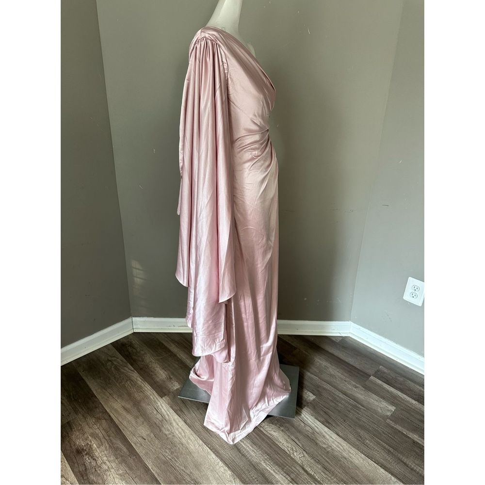 MAC DUGGAL ONE SHOULDER BELL SLEEVE DRAPED GOWN - Picture 8 of 13